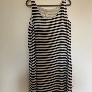 Women's Loft Black & White Striped Tunic, Size Large